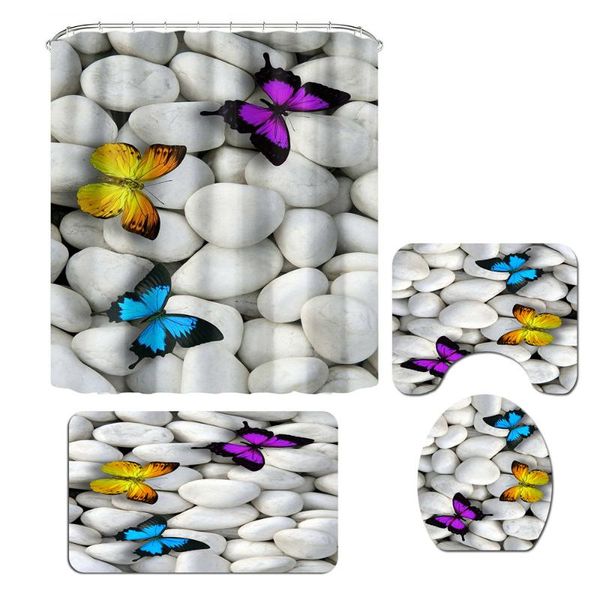 shower curtains printing colorful butterfly stone toilet floor mat curtain non-slip absorbent set bathroom supplies
shower curtains printing colorful butterfly stone toilet floor mat curtain non-slip absorbent set bathroom supplies