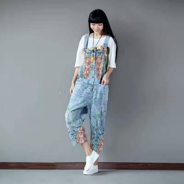women's jeans summer wide leg calf length loose denim overalls bleached washed print jumpsuits rompers 3colors, Blue
women's jeans summer wide leg calf length loose denim overalls bleached washed print jumpsuits rompers 3colors, Blue