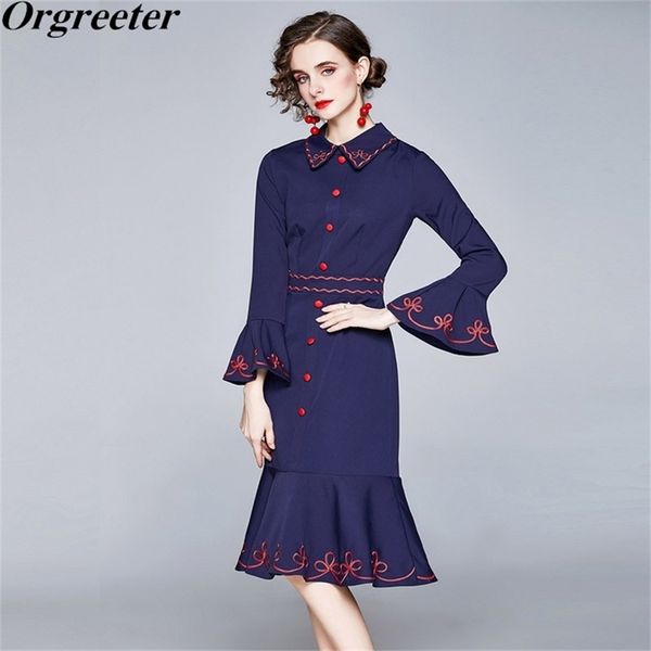 fashion design office lady party dress spring fall lapel single-breasted embroidery flare sleeve bodycon mermaid femal 210602, Black;gray
fashion design office lady party dress spring fall lapel single-breasted embroidery flare sleeve bodycon mermaid femal 210602, Black;gray