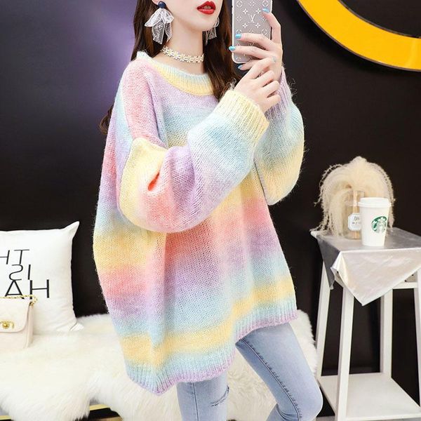 women's sweaters jchb autumn winter women rainbow sweater and pullovers o-neck long loose style striped korean jumpers candy color over, White;black
women's sweaters jchb autumn winter women rainbow sweater and pullovers o-neck long loose style striped korean jumpers candy color over, White;black