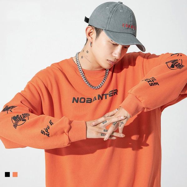 men's hoodies & sweatshirts 2021 orange printed men o-neck cotton fashion sweatshirt japanese style clothing casual oversized tracksuit, Black
men's hoodies & sweatshirts 2021 orange printed men o-neck cotton fashion sweatshirt japanese style clothing casual oversized tracksuit, Black