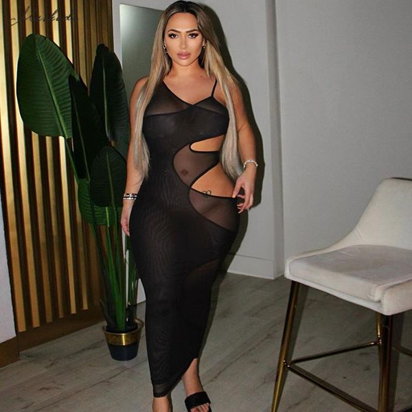 casual dresses macheda summer mesh hollow out dress women fashion sling sleeveless patchwork slim lady solid street party long, Black;gray
casual dresses macheda summer mesh hollow out dress women fashion sling sleeveless patchwork slim lady solid street party long, Black;gray