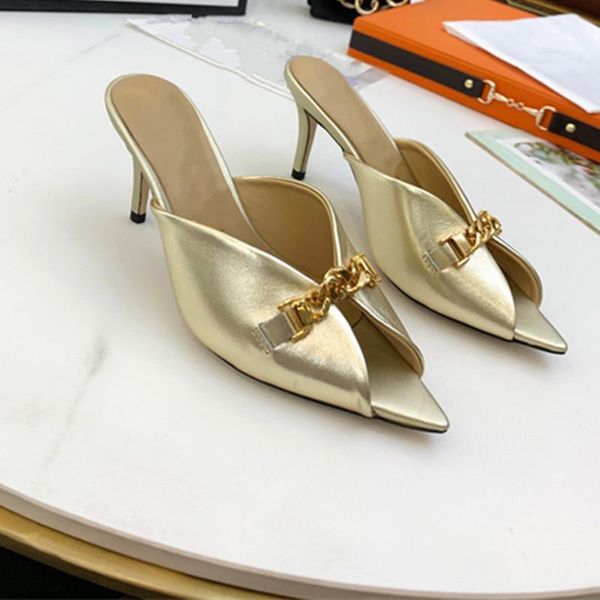 dress shoes big size 2021 summer high heel women genuine leather chain peep toe sandals slippers 35-42, Black
dress shoes big size 2021 summer high heel women genuine leather chain peep toe sandals slippers 35-42, Black