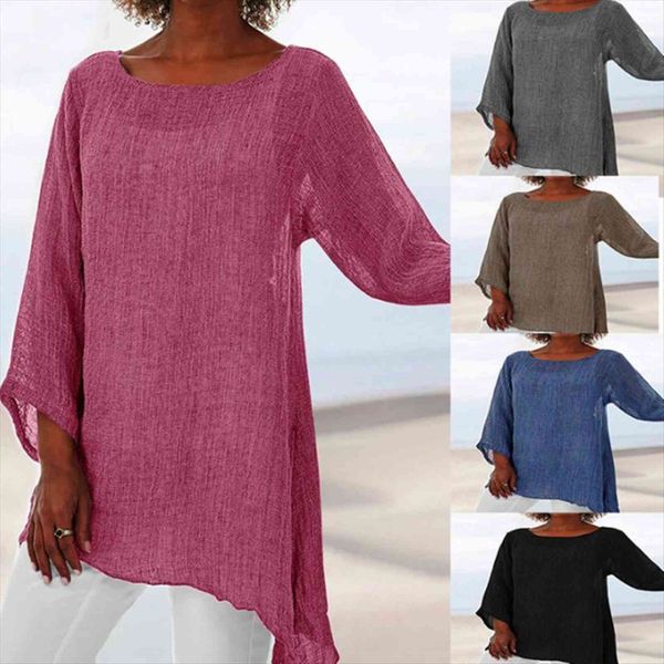 cotton soft solid summer women shirts loose o neck long sleeve womens and blouses anomalistic casual tunic oversized, White
cotton soft solid summer women shirts loose o neck long sleeve womens and blouses anomalistic casual tunic oversized, White