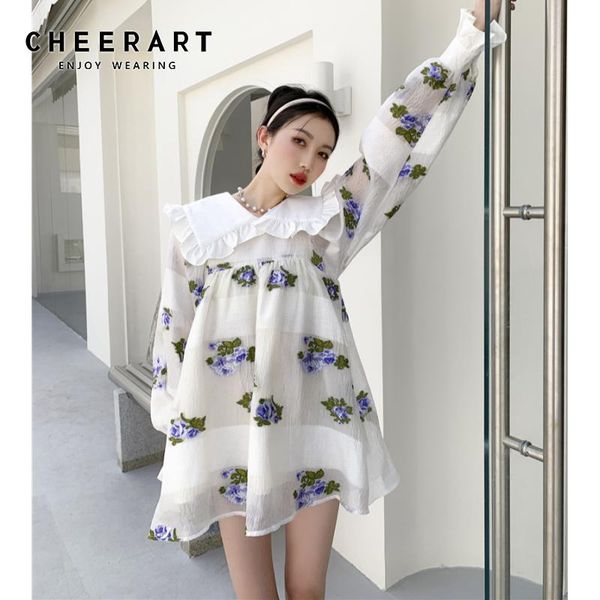 casual dresses cheerart petal jacquard ruffle neck long sleeve dress ball gown for women spring 2021 white cute floral mini korean style, Black;gray
casual dresses cheerart petal jacquard ruffle neck long sleeve dress ball gown for women spring 2021 white cute floral mini korean style, Black;gray