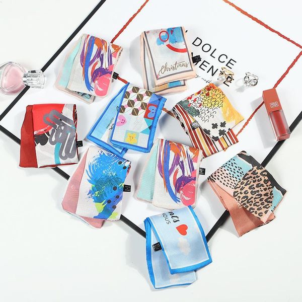 scarves luxury silk scarf women long print hijab hair band small neck handle bag ribbons graffiti, Blue;gray
scarves luxury silk scarf women long print hijab hair band small neck handle bag ribbons graffiti, Blue;gray