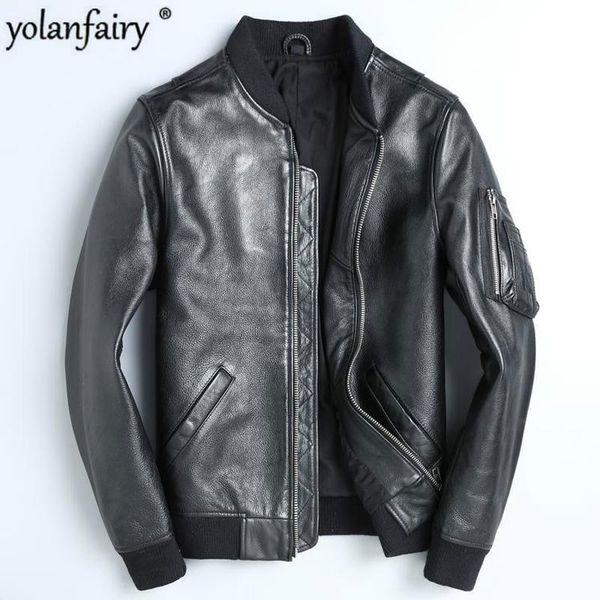 men's leather & faux real jacket men spring autumn cow jacekt motorcycle bomber mens clothing jaqueta de couro 1813 yy1018, Black
men's leather & faux real jacket men spring autumn cow jacekt motorcycle bomber mens clothing jaqueta de couro 1813 yy1018, Black