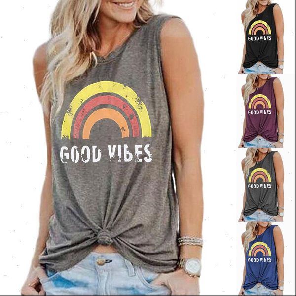 new 2021 summer sleeveless casual tank women good vibes print gray o neck vest femme loose plus size tee, White
new 2021 summer sleeveless casual tank women good vibes print gray o neck vest femme loose plus size tee, White