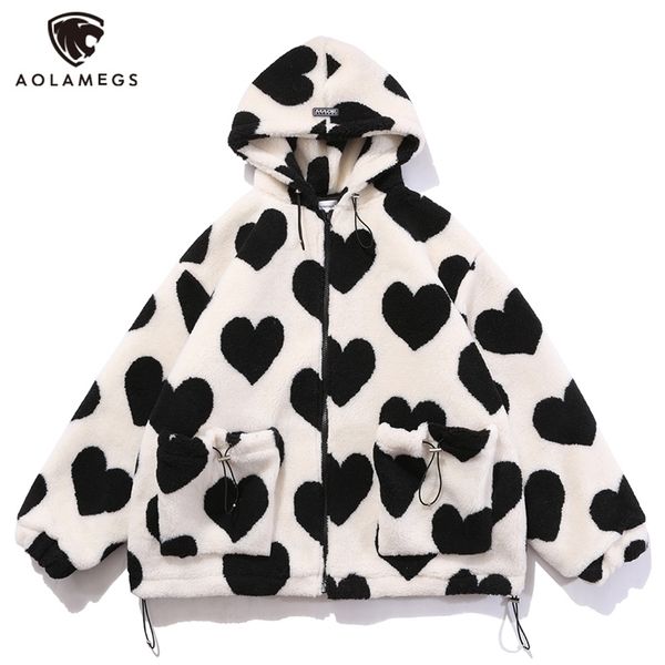 aolamegs cute heart-shaped print lambswool winter jacket men drawstring pockets zipper hooded high street warm couple streetwear 220121, Black;brown
aolamegs cute heart-shaped print lambswool winter jacket men drawstring pockets zipper hooded high street warm couple streetwear 220121, Black;brown