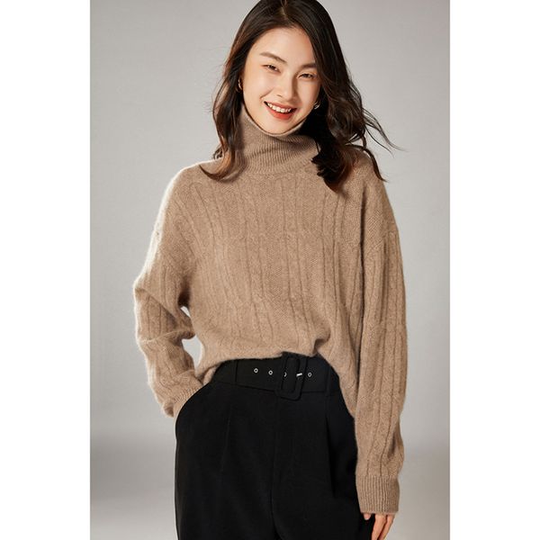 100% wool, women's high neck, loose sweater, large, autumn and winter, White;black
100% wool, women's high neck, loose sweater, large, autumn and winter, White;black