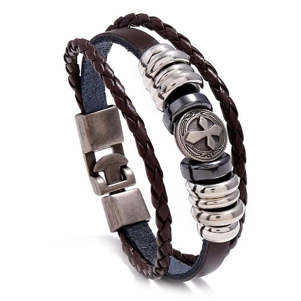 charm bracelets men's handmade leather bracelet cross retro multilayer female jewelry 2021, Golden;silver
charm bracelets men's handmade leather bracelet cross retro multilayer female jewelry 2021, Golden;silver