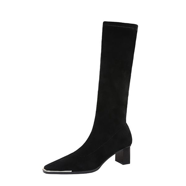boots european and american fashion simple thick heel high metal square iron head suede nightclub show thin, Black
boots european and american fashion simple thick heel high metal square iron head suede nightclub show thin, Black