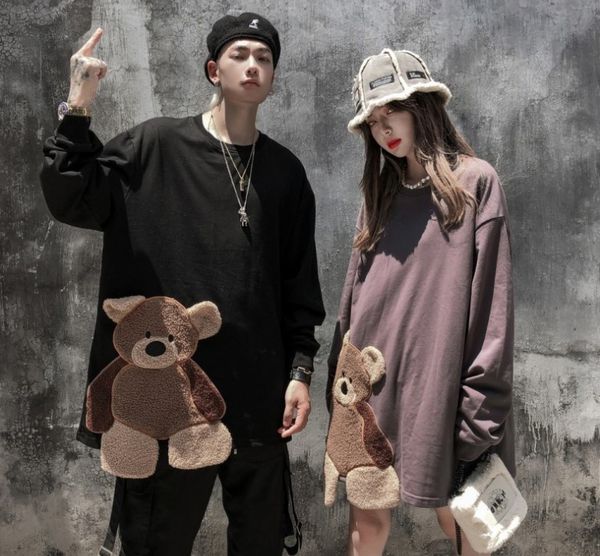 cartoon cute bear patch solid color o-neck baggy hip hop sweatshirt men autumn high street couple pullover hoodies, Black
cartoon cute bear patch solid color o-neck baggy hip hop sweatshirt men autumn high street couple pullover hoodies, Black