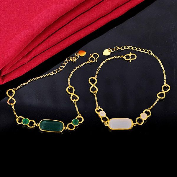 beaded, strands chinese ancient method hetian jade gold-plated white female model luxury adjustable size exquisite bracelet jewelry, Black
beaded, strands chinese ancient method hetian jade gold-plated white female model luxury adjustable size exquisite bracelet jewelry, Black