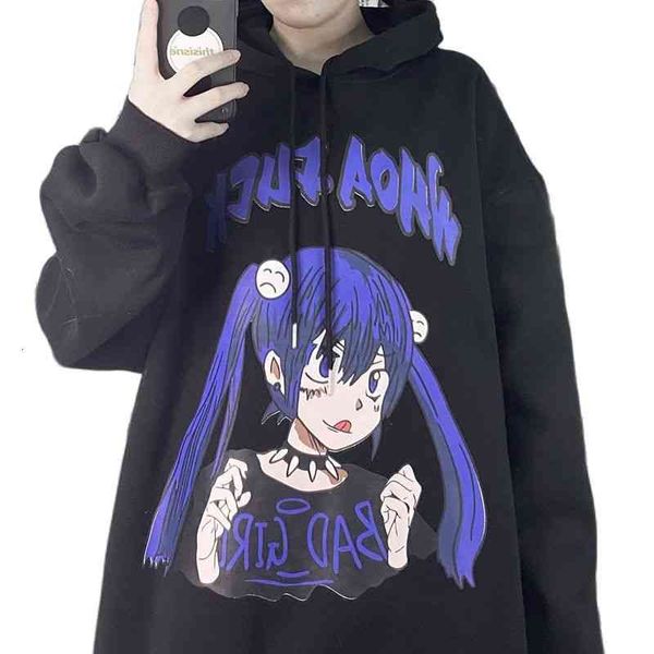 women's jackets japonês lolita menina má impressão hoodie pulôver primavera outono camisa de manga longa dos desenhos animados com capu, Black;brown
women's jackets japonês lolita menina má impressão hoodie pulôver primavera outono camisa de manga longa dos desenhos animados com capu, Black;brown