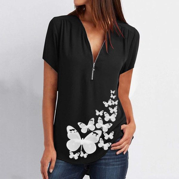 women's blouses & shirts butterfly print zipper for women 2021 v-neck streetwear casual loose blouse clothing, White
women's blouses & shirts butterfly print zipper for women 2021 v-neck streetwear casual loose blouse clothing, White