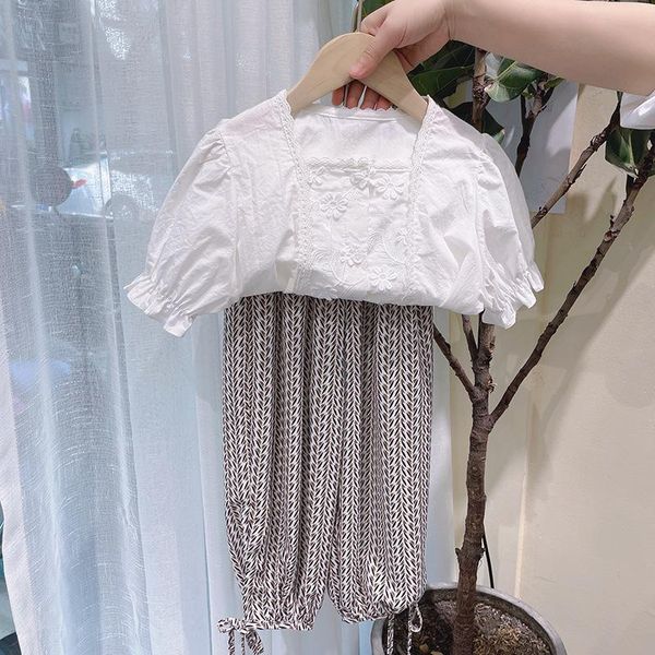 clothing sets children's suit summer girl gentlewomanly fashion korean bubble sleeve flower shirt wide leg legged casual pants two piec, White
clothing sets children's suit summer girl gentlewomanly fashion korean bubble sleeve flower shirt wide leg legged casual pants two piec, White