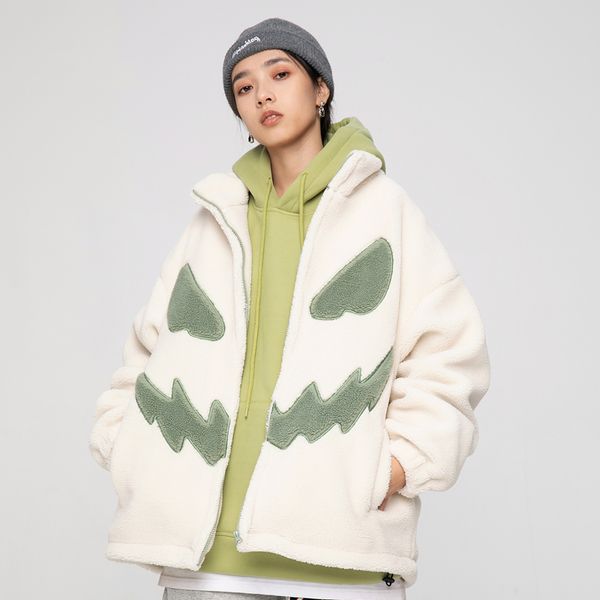 21fw demon stand collar wool fleece jacket for men women couples high street winter warm coats windproof fashion casual simple cotton jacket, Black;brown
21fw demon stand collar wool fleece jacket for men women couples high street winter warm coats windproof fashion casual simple cotton jacket, Black;brown