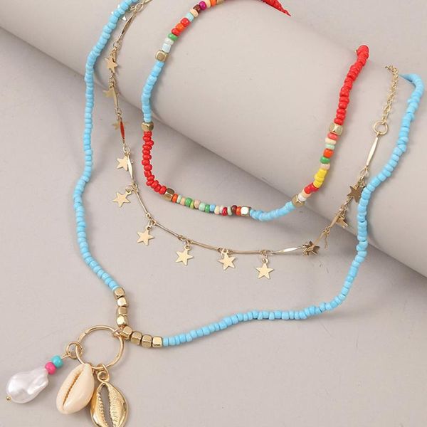 chains bohemian multi layered beaded strand necklace women layering beach shell pearl statement jewelry gift, Silver
chains bohemian multi layered beaded strand necklace women layering beach shell pearl statement jewelry gift, Silver