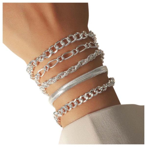 beaded, strands 5pcs/set women's five set chain bracelets snake solid color simple fashion metal link, Black
beaded, strands 5pcs/set women's five set chain bracelets snake solid color simple fashion metal link, Black