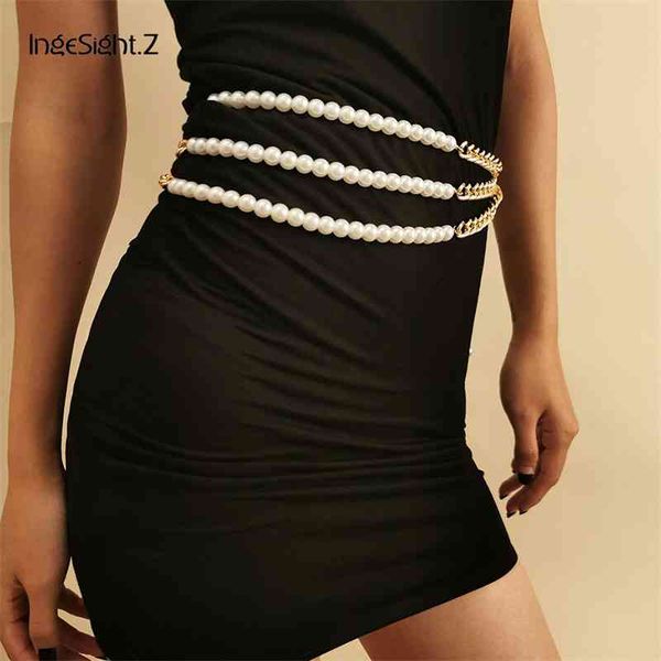 ingesight.z multi layered imitation pearl body summer beach harness waist belly chain for women jewelry nightclub, Silver
ingesight.z multi layered imitation pearl body summer beach harness waist belly chain for women jewelry nightclub, Silver