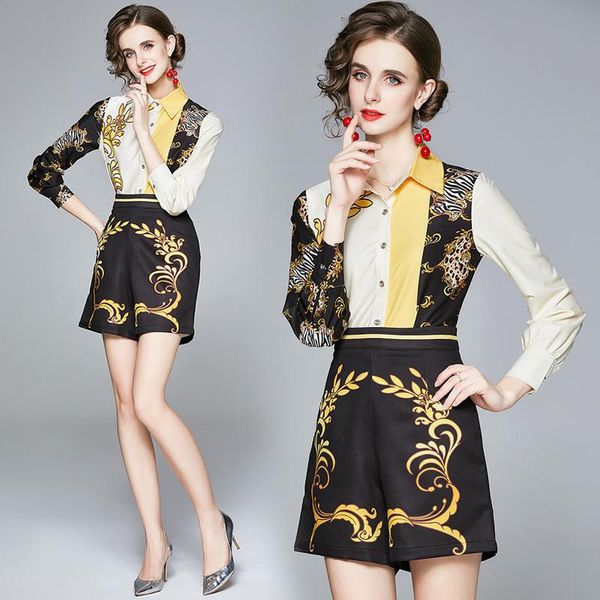 women's tracksuits summer fall 2 piece women ladies set vintage floral baroque print collar long sleeve shirt blouse shorts outfits, Gray
women's tracksuits summer fall 2 piece women ladies set vintage floral baroque print collar long sleeve shirt blouse shorts outfits, Gray