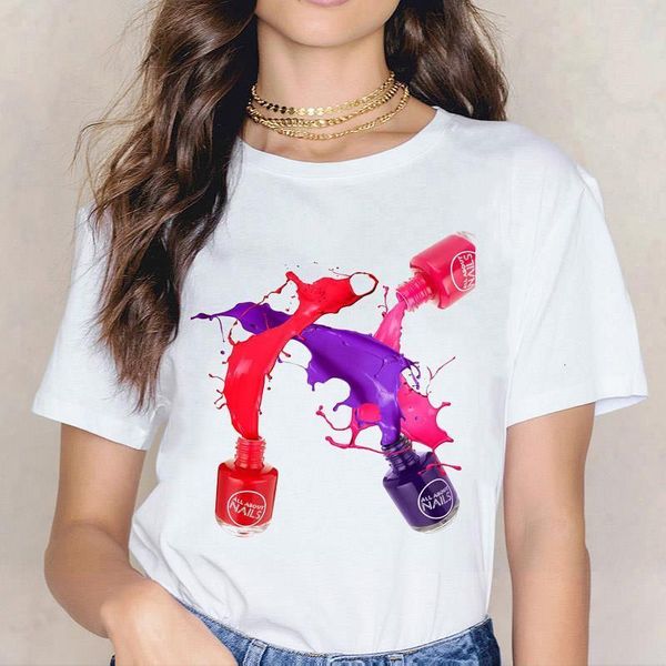 women t womens graphic 3d finger nail paint color fashion cute printed tshirt casual tee shirt ladies clothes, White
women t womens graphic 3d finger nail paint color fashion cute printed tshirt casual tee shirt ladies clothes, White