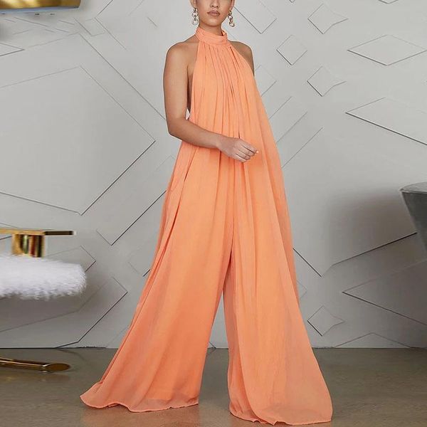 maternity bottoms women chiffon halter backless jumpsuits loose style long overalls elegant party club jumpsuit, White
maternity bottoms women chiffon halter backless jumpsuits loose style long overalls elegant party club jumpsuit, White