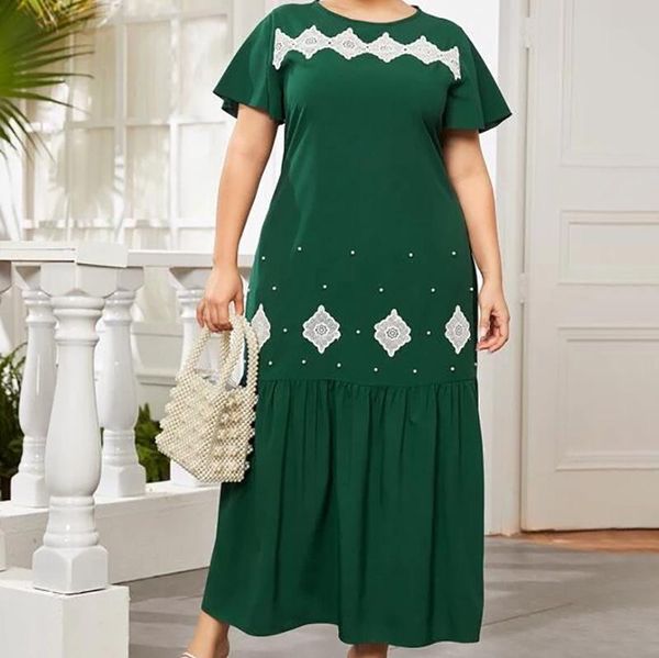 plus size dresses women summer casual high waist patchwork ruffles maxi dress 4xl vintage short sleeve a-line long vestidos, Black
plus size dresses women summer casual high waist patchwork ruffles maxi dress 4xl vintage short sleeve a-line long vestidos, Black