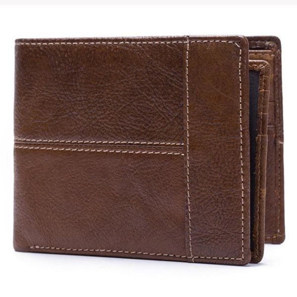 wallets men money purse coin pockets id/ holder thin male simple retro genuine leather bifold short wallet, Red;black 
wallets men money purse coin pockets id/ holder thin male simple retro genuine leather bifold short wallet, Red;black