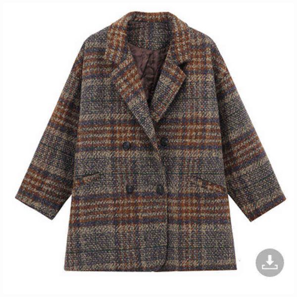 plaid wool coat women's small man autumn and winter popular korean loose woolen middle long style, Black
plaid wool coat women's small man autumn and winter popular korean loose woolen middle long style, Black