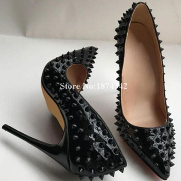 dress shoes pionted toe multicolor rivet shallow thin high heel fashion women pumps quality seven color normal size, Black
dress shoes pionted toe multicolor rivet shallow thin high heel fashion women pumps quality seven color normal size, Black