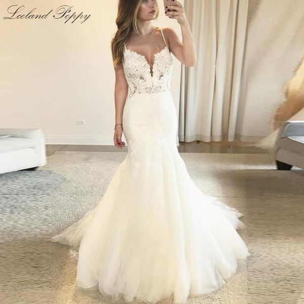 other wedding dresses lceland poppy mermaid 2021 spaghetti straps floor length v-neck backless lace appliques bridal gowns, White
other wedding dresses lceland poppy mermaid 2021 spaghetti straps floor length v-neck backless lace appliques bridal gowns, White