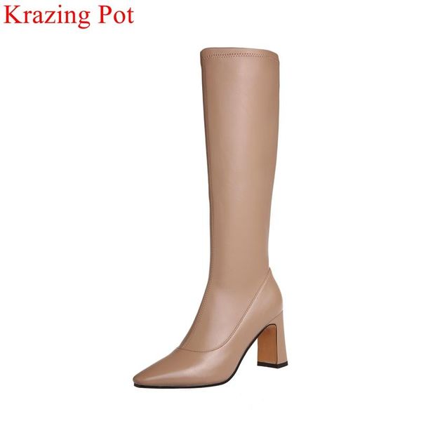 boots krazing pot 2022 fashion elegant pointed toe stretch warm winter shoes brand zipper patchwork knee-high, Black
boots krazing pot 2022 fashion elegant pointed toe stretch warm winter shoes brand zipper patchwork knee-high, Black