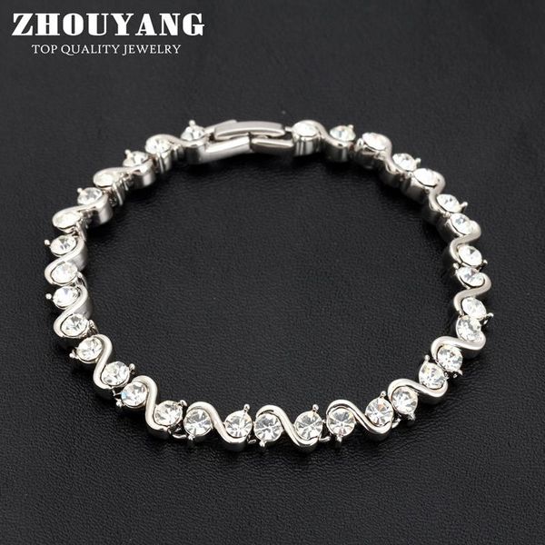 link, chain zhouyang hand zyh040 roman verve silver color bracelet jewelry austrian crystal, Black
link, chain zhouyang hand zyh040 roman verve silver color bracelet jewelry austrian crystal, Black