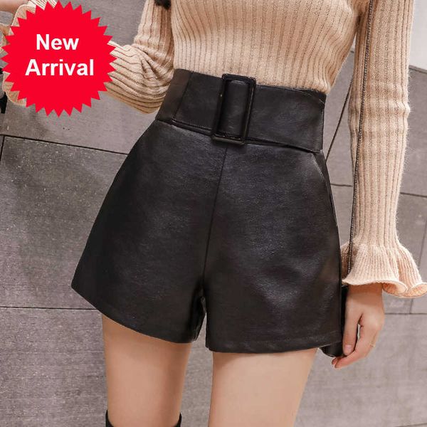 new 2021 pu leather women's sashes autumn winter high waist chic wide leg shorts elegant female loose trousers pocket, White;black
new 2021 pu leather women's sashes autumn winter high waist chic wide leg shorts elegant female loose trousers pocket, White;black