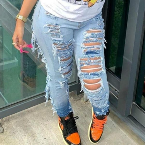 women's jeans casual hole ripped women high waist stretch skinny denim pants retro pencil tassel trousers pockets female, Blue
women's jeans casual hole ripped women high waist stretch skinny denim pants retro pencil tassel trousers pockets female, Blue