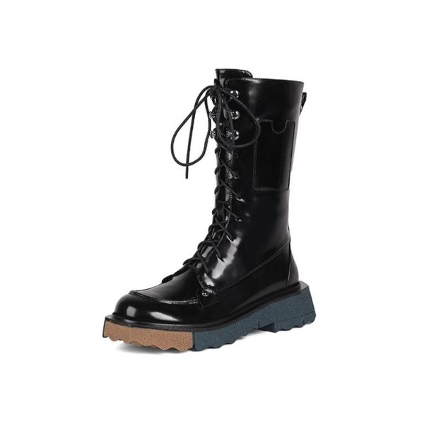 boots womens round toe rivet mid calf chunky heel platform military shoes punk warm winter genuine leather 2022, Black
boots womens round toe rivet mid calf chunky heel platform military shoes punk warm winter genuine leather 2022, Black