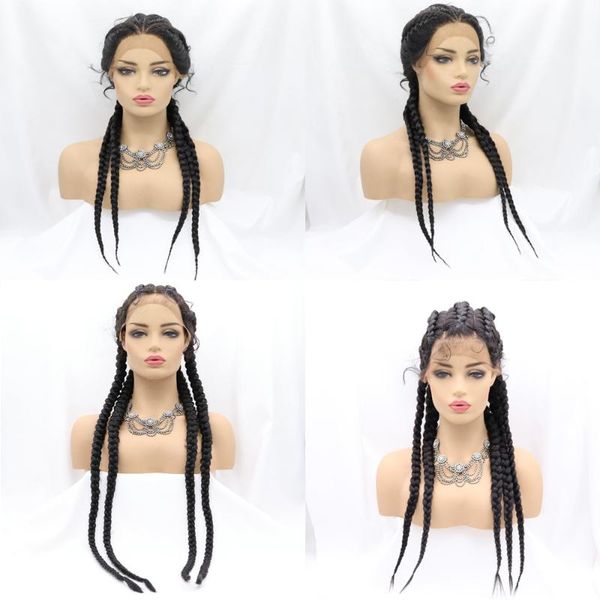 synthetic wigs melody 30 inches black 4/5 braided wig lace front box braid gold color cornrow with baby hair halloween
synthetic wigs melody 30 inches black 4/5 braided wig lace front box braid gold color cornrow with baby hair halloween