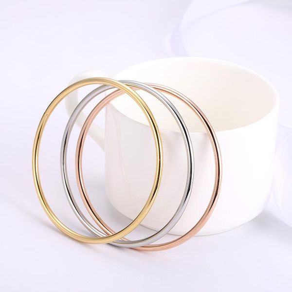bangle women stainless steel classical simple plain polished round circle bracelet 3mm thin wire charm, Black
bangle women stainless steel classical simple plain polished round circle bracelet 3mm thin wire charm, Black