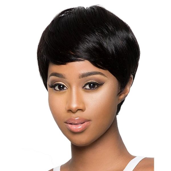 brazilian human hair glueless cap wigs pixie cut short machine made capless wig for fashion black women, Black;brown
brazilian human hair glueless cap wigs pixie cut short machine made capless wig for fashion black women, Black;brown