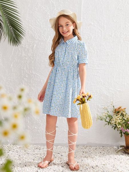 girls single breasted daisy floral & gingham dress she, Red;yellow
girls single breasted daisy floral & gingham dress she, Red;yellow