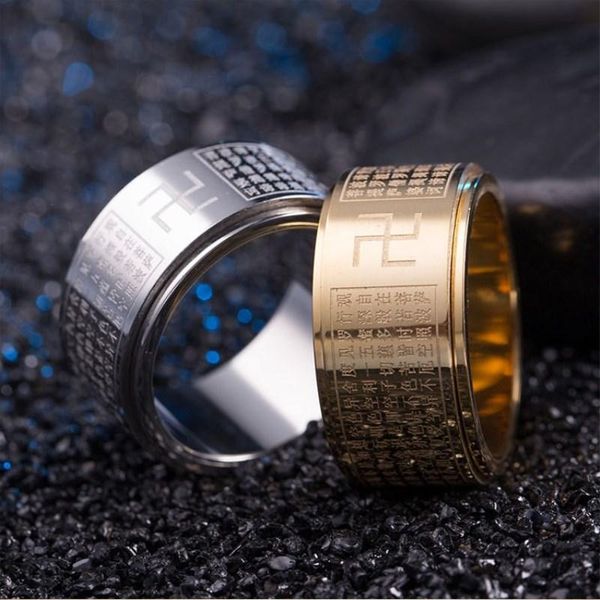 cluster rings vintage buddhism rotating great compassion man's stainless steel character ring, Golden;silver
cluster rings vintage buddhism rotating great compassion man's stainless steel character ring, Golden;silver