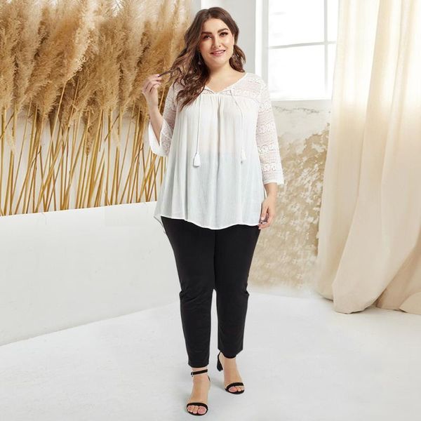 plus size women's shirt bohemian lace stitching printing v-neck tassel white office elegant three quarter blouse blouses & shirts
plus size women's shirt bohemian lace stitching printing v-neck tassel white office elegant three quarter blouse blouses & shirts