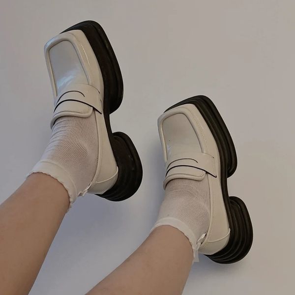 dress shoes brand design chunky platform loafers for women 2021 patent leather special heel y2k goth style high heels pumps rist, Black
dress shoes brand design chunky platform loafers for women 2021 patent leather special heel y2k goth style high heels pumps rist, Black