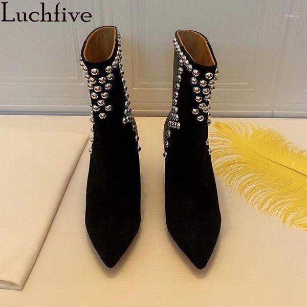 boots rivets ankle suede pointy toe shoes woman spike high heels women's big size black botas mujer1
boots rivets ankle suede pointy toe shoes woman spike high heels women's big size black botas mujer1