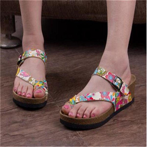 quality fashion women wedge cork slipper new summer cross buckle 5cm med heel beach slippers sweet flower print platform sandals, Black
quality fashion women wedge cork slipper new summer cross buckle 5cm med heel beach slippers sweet flower print platform sandals, Black