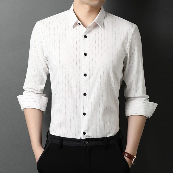 men's casual shirts 2021 spring and autumn long-sleeved shirt men business striped handsome zde1701, White;black
men's casual shirts 2021 spring and autumn long-sleeved shirt men business striped handsome zde1701, White;black