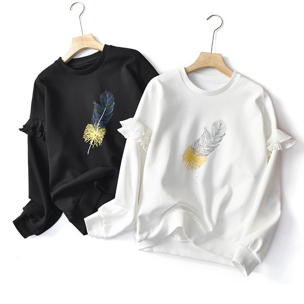 2021 spring white hoodie o-neck embroidery sleeve hoodies style women clothes pullovers eurz, Black
2021 spring white hoodie o-neck embroidery sleeve hoodies style women clothes pullovers eurz, Black