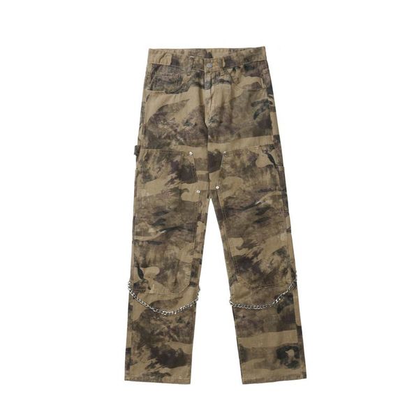 men's pants 2021 european and american high street hip-hop camouflage micro-flared loose straight casual multi-pocket overalls men, Black
men's pants 2021 european and american high street hip-hop camouflage micro-flared loose straight casual multi-pocket overalls men, Black